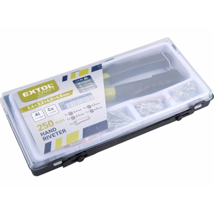 Extol 7532 Kleště nýtovací + sada nýtů 60 ks