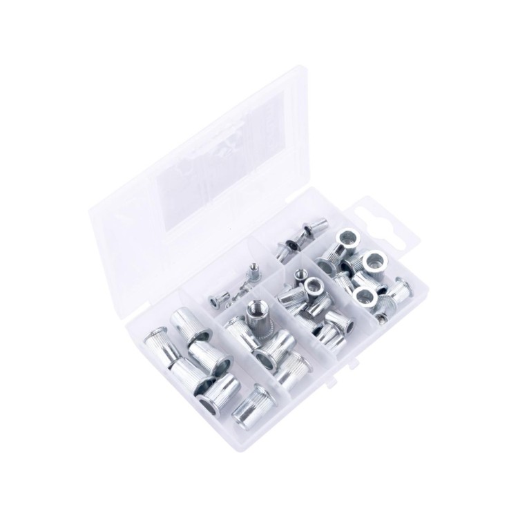 FORTUM 4770682 Matice nýtovací ocelové, sada mix 40ks, M3-M4-M5-M6-M8