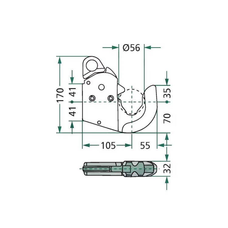 080001814 Navařovací hák spodního ramene, kat. 1, CBM