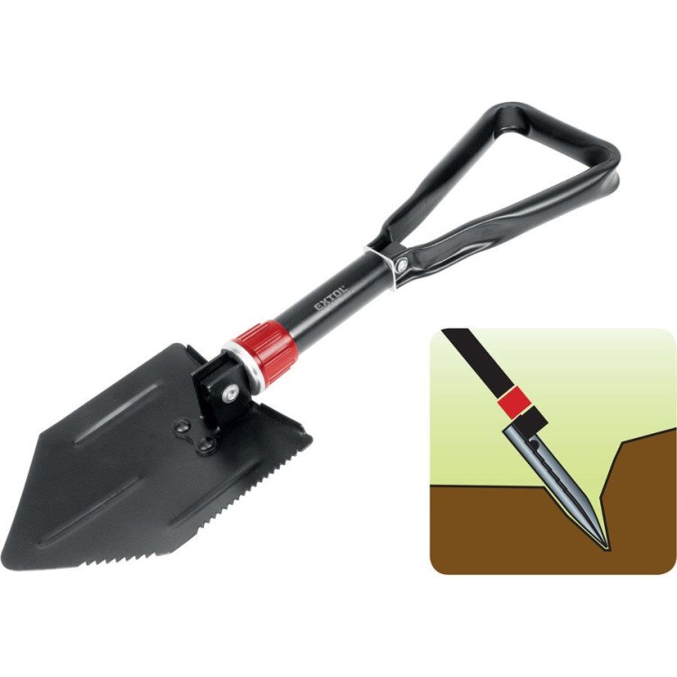 EXTOL PREMIUM 8877031 Lopatka-motyčka skládací, délka 57cm, šířka 15cm