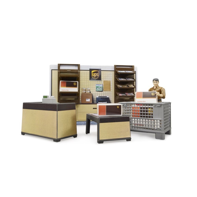 Pobočka přepravce UPS s figurkou Bruder 62250