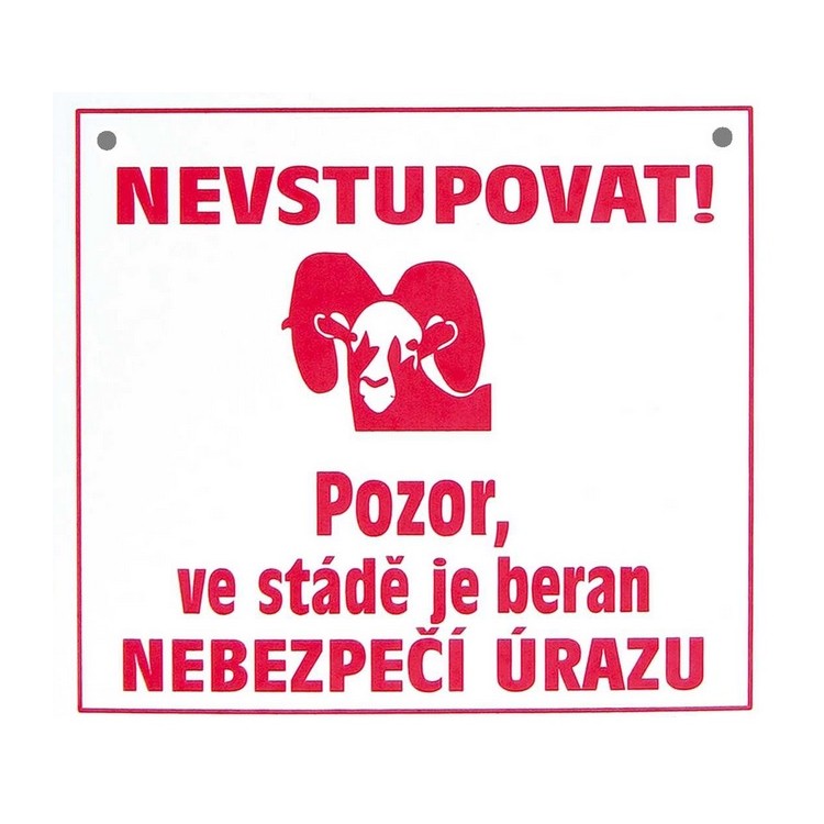 Tabulka varovná POZOR beran