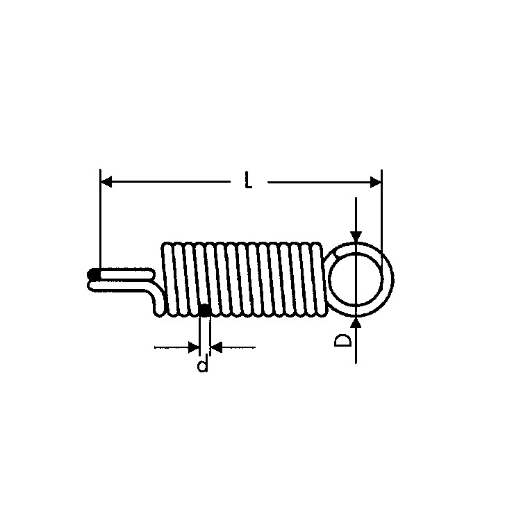 Pružina tažná 1,3x7x25