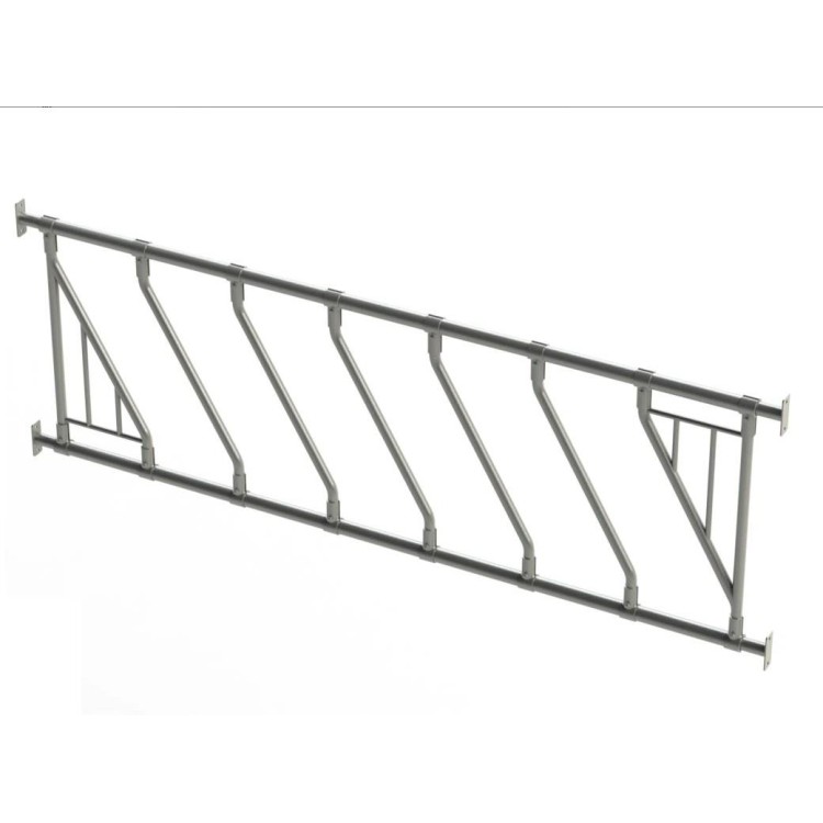 Stavitelná diagonální žlabová zábrana 4m - 8 hlav, žárově zinkované