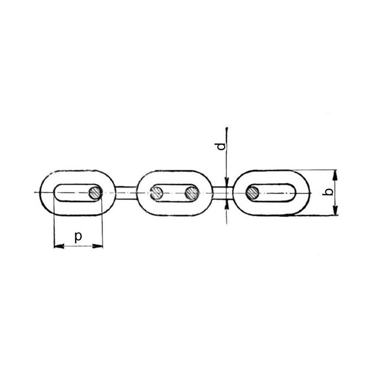 Řetěz 13x45x44 dl.čl. ČSN 02 3222 černý (kg/m) 3,45