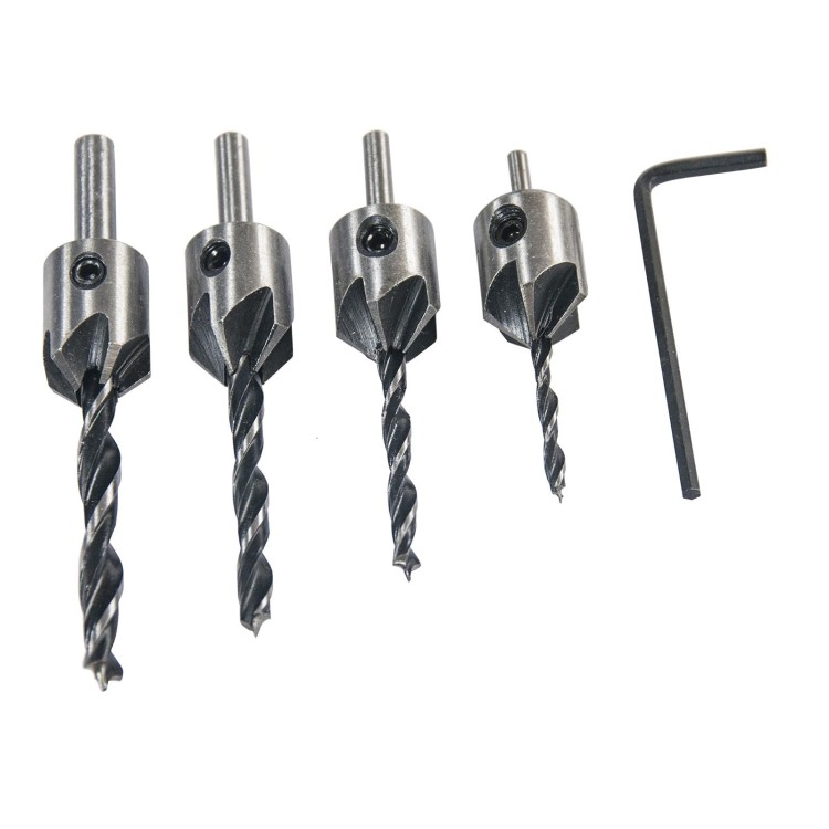 STAVTOOL P11145 Sada vrtáků do dřeva se záhlubníkem 4 díly - dřevěný obal