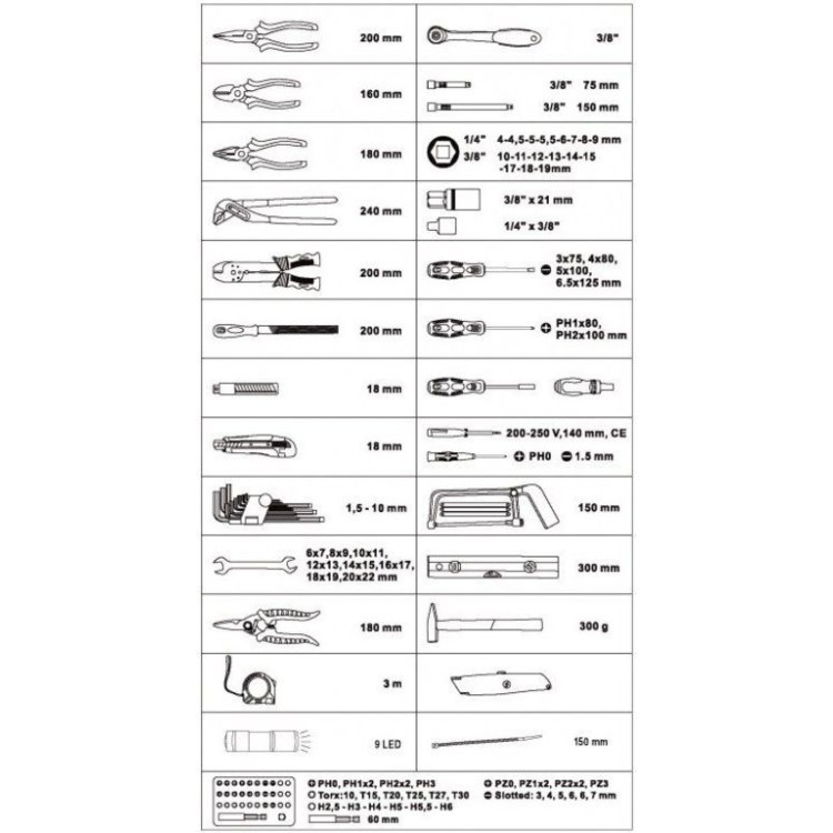 Kufr s nářadím 109 ks