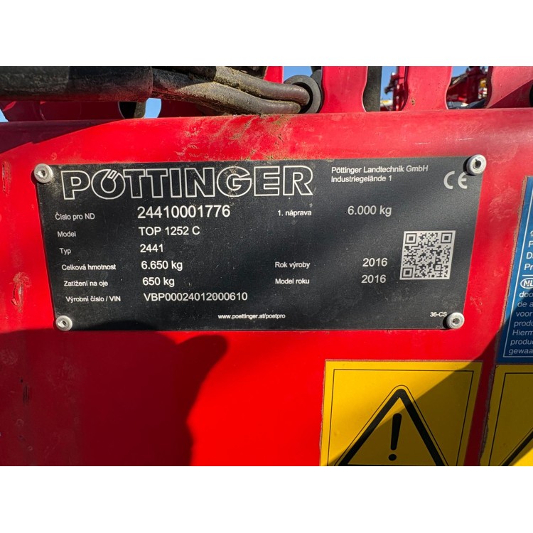 Shrnovač píce Pöttinger TOP 1252 C