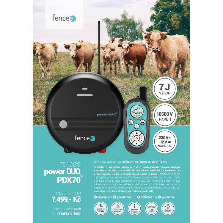 Ohradníkový zdroj FENCEE power DUO RF PDX70 230V, 10500 V