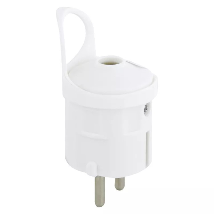 Emos P0038 Vidlice přímá pro prodlužovací kabel, bílá