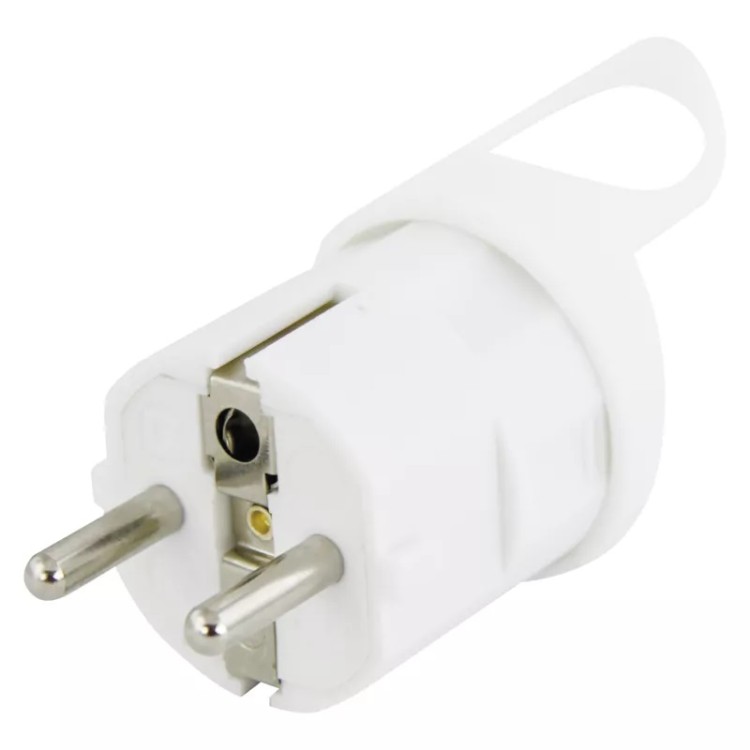 Emos P0038 Vidlice přímá pro prodlužovací kabel, bílá