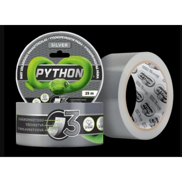 Vysokopevnostní páska PYTHON - 25 M Stříbrná