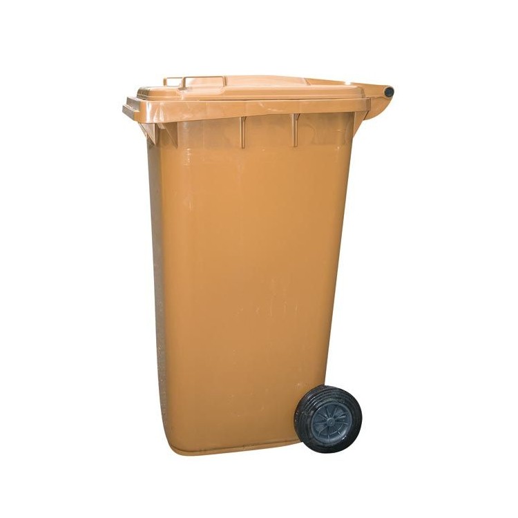 Popelnice 240 l PVC s kolečkama hnědá