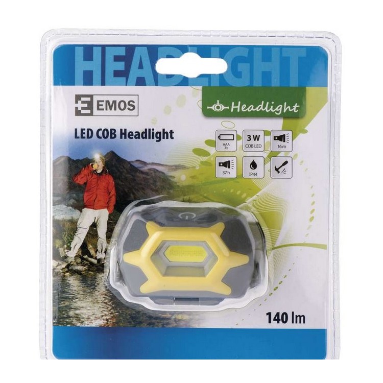 Čelovka na 3x AAA, 1x COB LED 3W