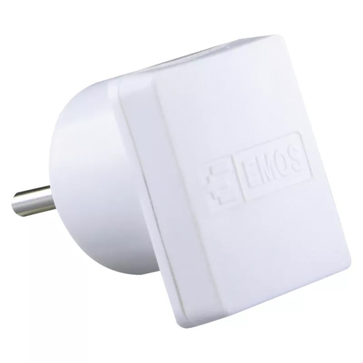 Emos P0035 Vidlice úhlová pro prodlužovací kabel, bílá