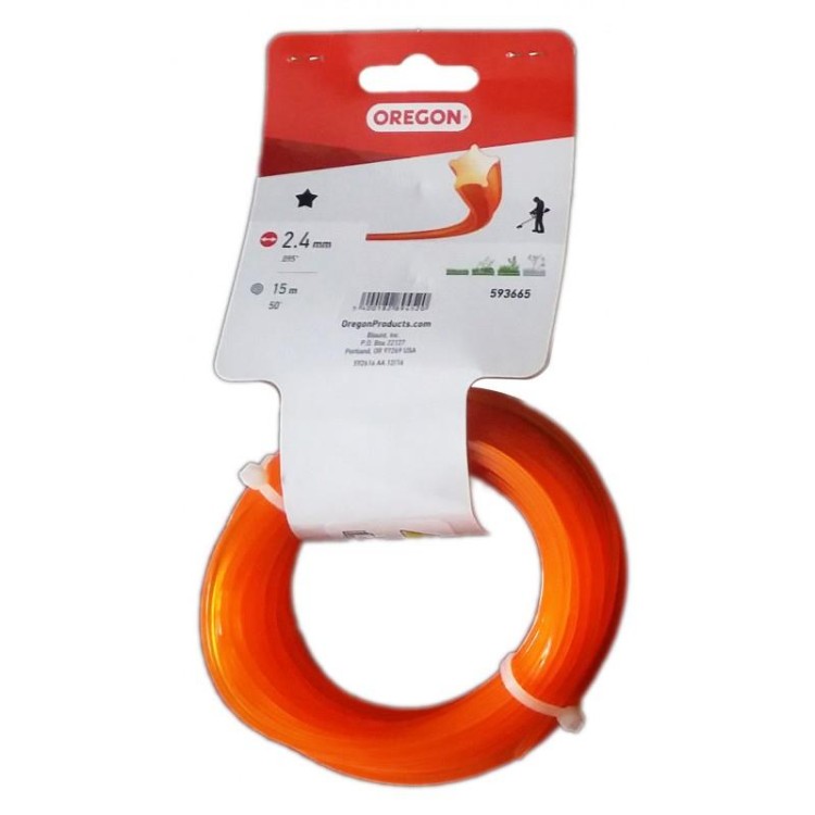 OREGON 593665 Žací struna ORANGE 2,4mm x 15m Hvězda