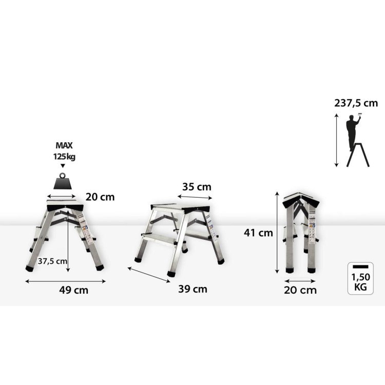 Schůdky AL 2x2 HOME oboustranné