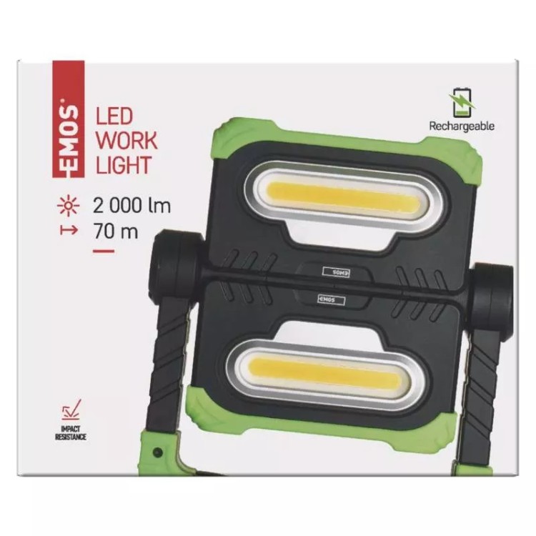 Emos P4536 Reflektor COB LED nabíjecí pracovní, 2000 lm, 8000 mAh