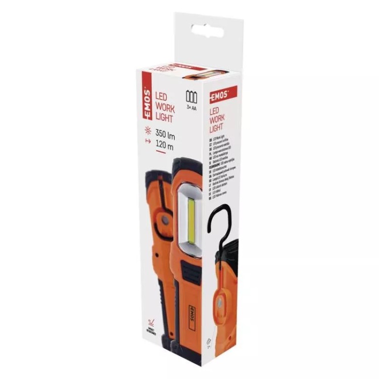 Emos P4111 Svítilna pracovní COB LED + LED 350 lm, 3x AA