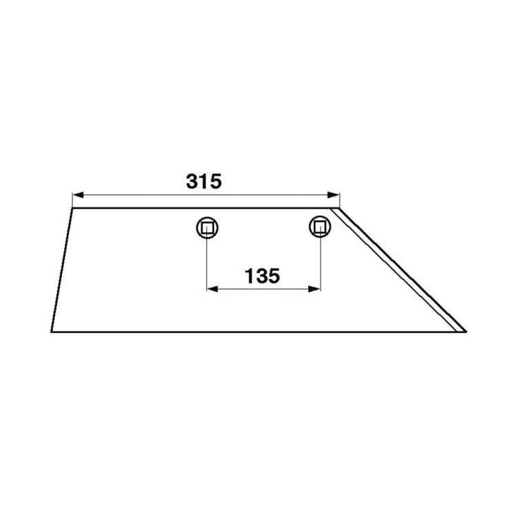 Lemken 3352030 Ostří pravé 18" 495 mm