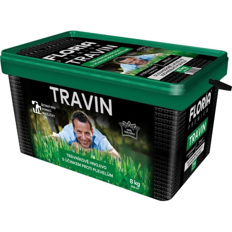 FLORIA TRAVIN Trávníkové hnojivo s herbicidy 8kg