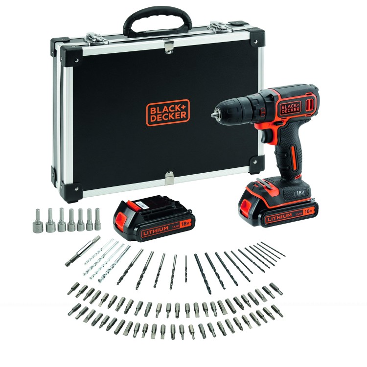 Black&Decker BDCDC18BAFC Akuvrtačka s 80ks příslušenství