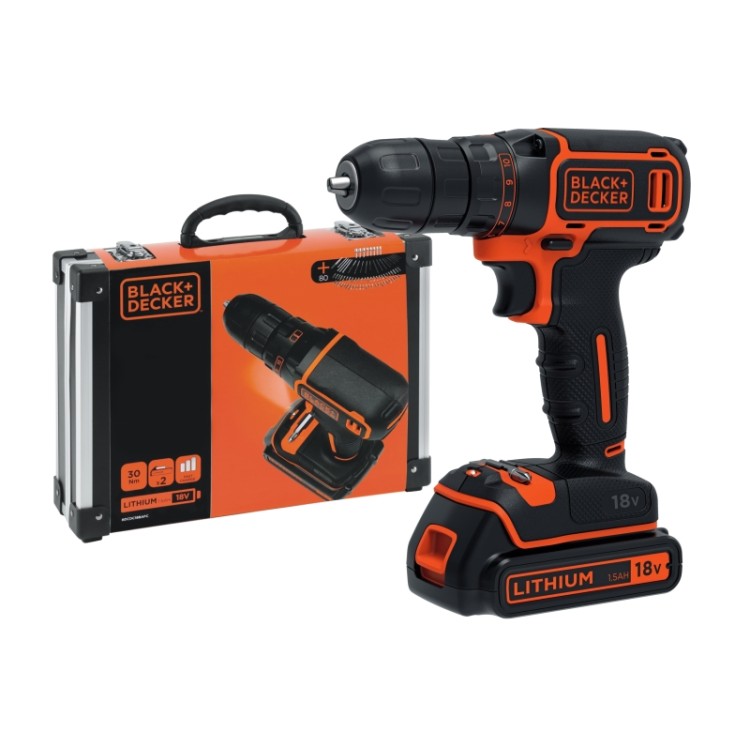 Black&Decker BDCDC18BAFC Akuvrtačka s 80ks příslušenství