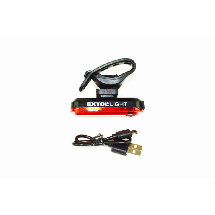 Extol 43138 Světlo červené na kolo 30lm, USB nabíjení