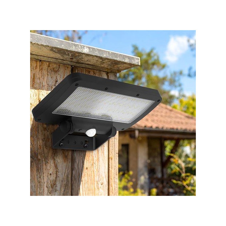 Solight WO7204LED solární osvětlení se senzorem, 5W, 500lm, 4000K, Li-Ion, černá