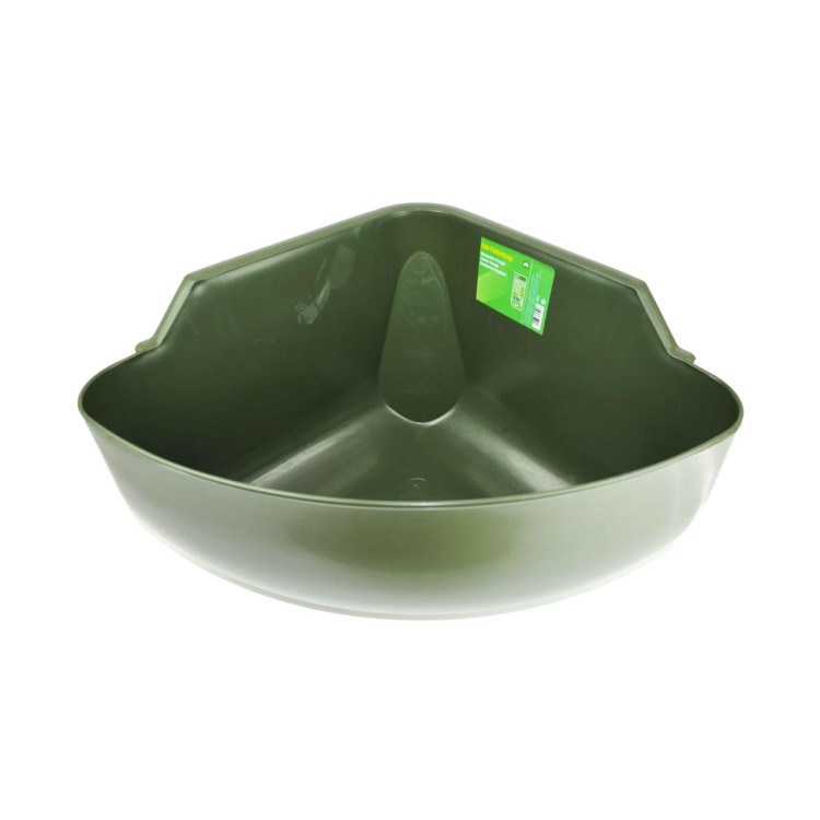 EUROFARM 3259 Plastový žlab pro koně rohový zelený 31 l  bez hrany proti okusu