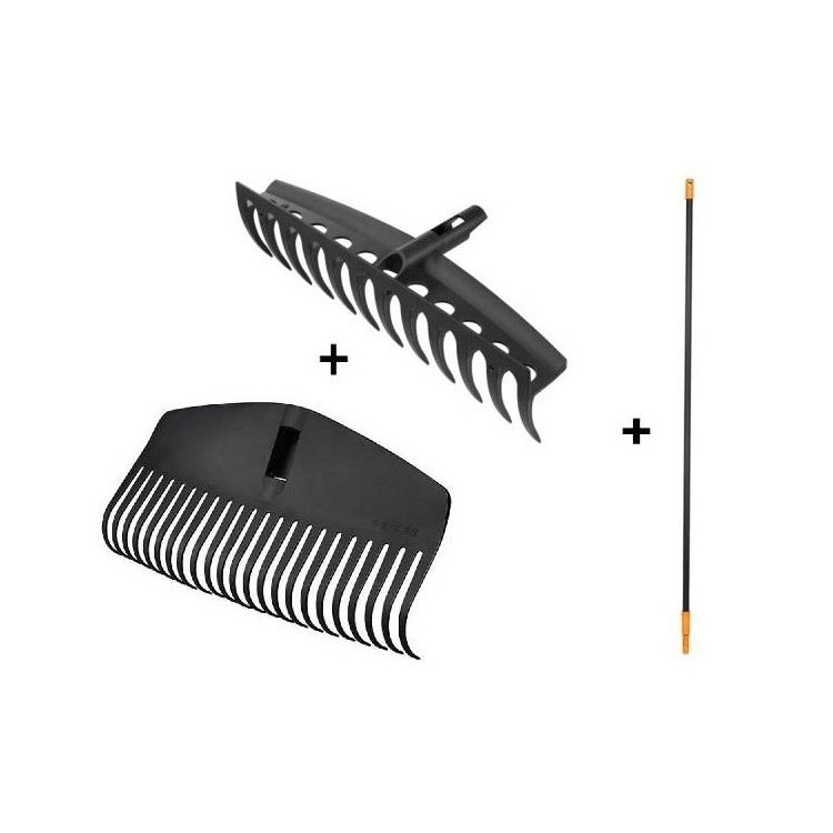 FISKARS 10492 hrábě švédské M + hřeben + násada s úchytem SOLID