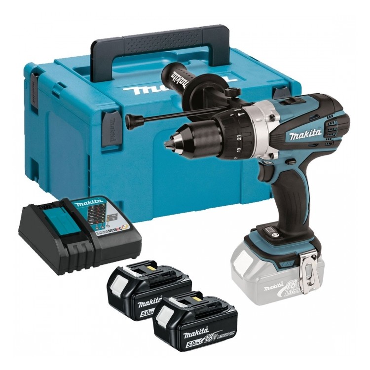 Makita DHP458RTJ Akušroubovák příklepový 18V/5Ah LXT