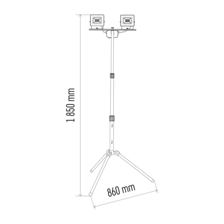 LED reflektor HOBBY SLIM, 2x 20W + trojnožka