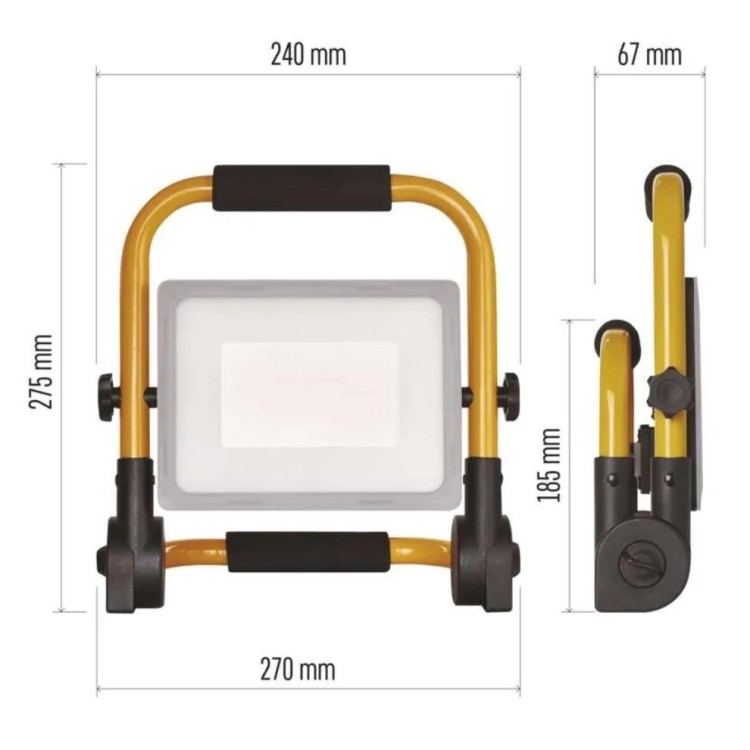 EMOS ZS3342 LED reflektor ILIO přenosný, 51 W, černý/žlutý, neutrální bílá