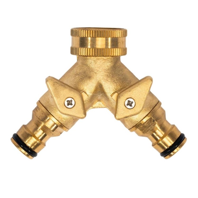 XTLINE SB3030 Rozdvojka s ventily pro 2 mosazné 3/4" rychlospojky