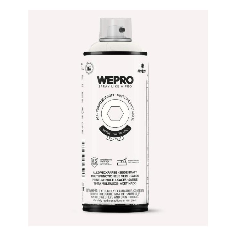 WEPRO WE-EX014WP9010S Sprej barva bílá Satin RAL9010 400ml