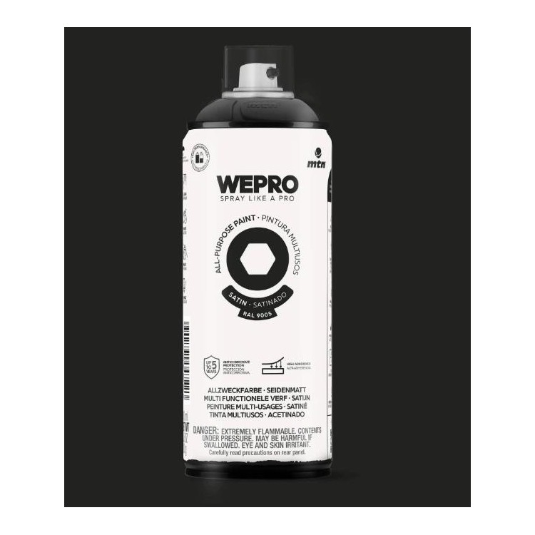 WEPRO WE-EX014WP9005S Sprej barva černá SatinRAL9005 400ml