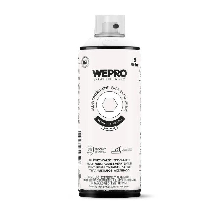 WEPRO WE-EX014WP9016S Sprej barva bílá Satin RAL9016 400ml