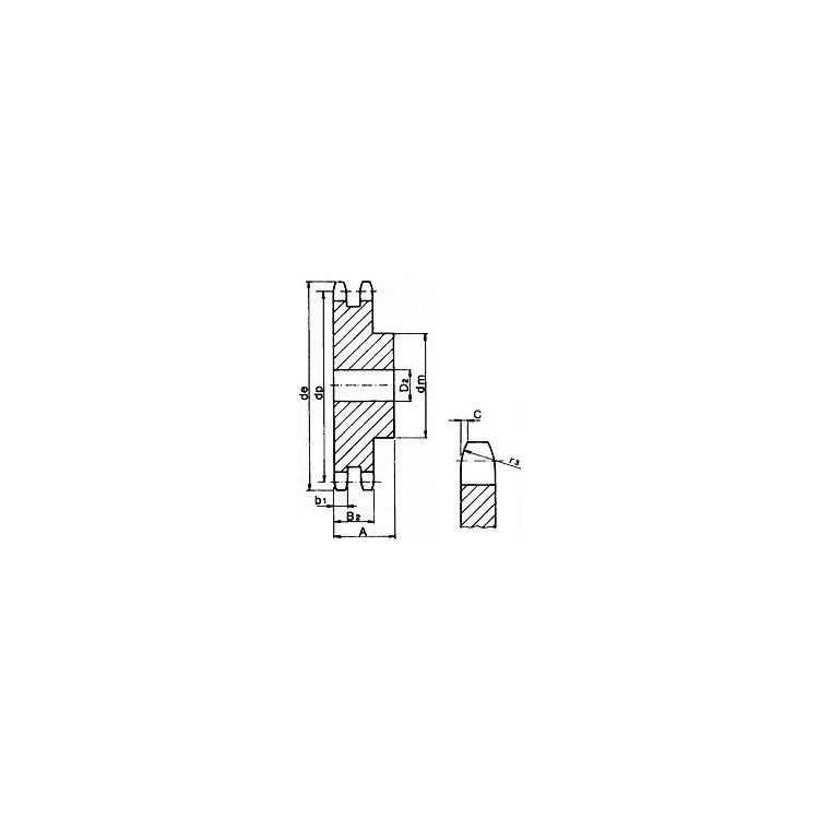 Kolo řetězové dvouřadé 1/2x5/16" z17