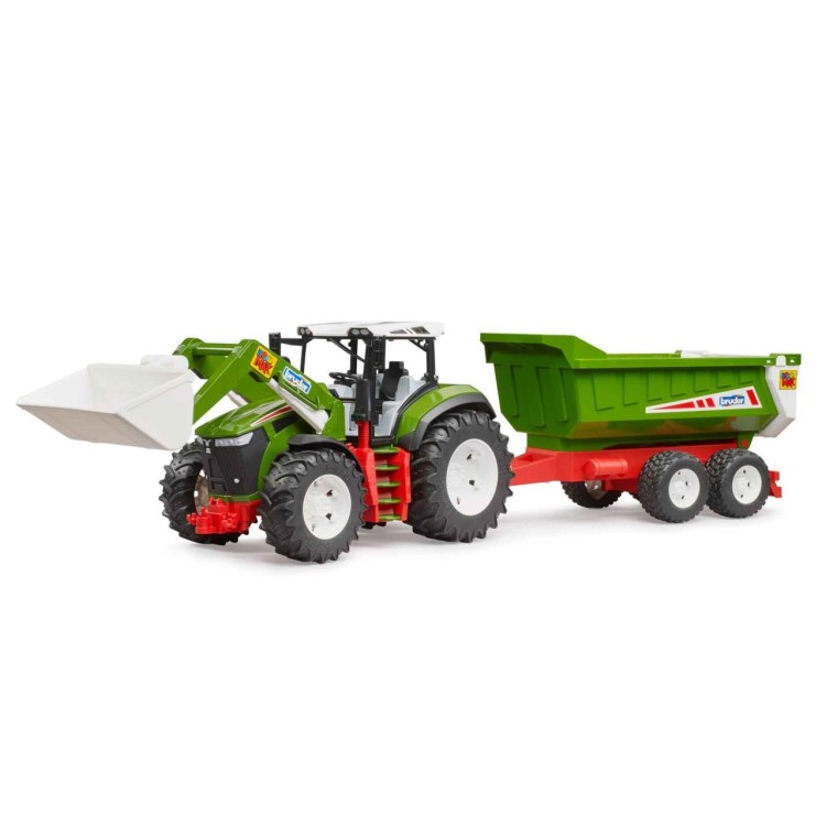 Bruder 3452 ROADMAX Traktor s čelním nakladačem a vozem