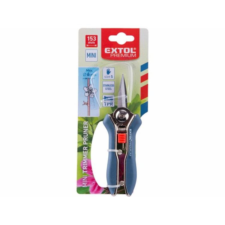 EXTOL PREMIUM 8872115 Nůžky zahradnické mini 153mm - nerez