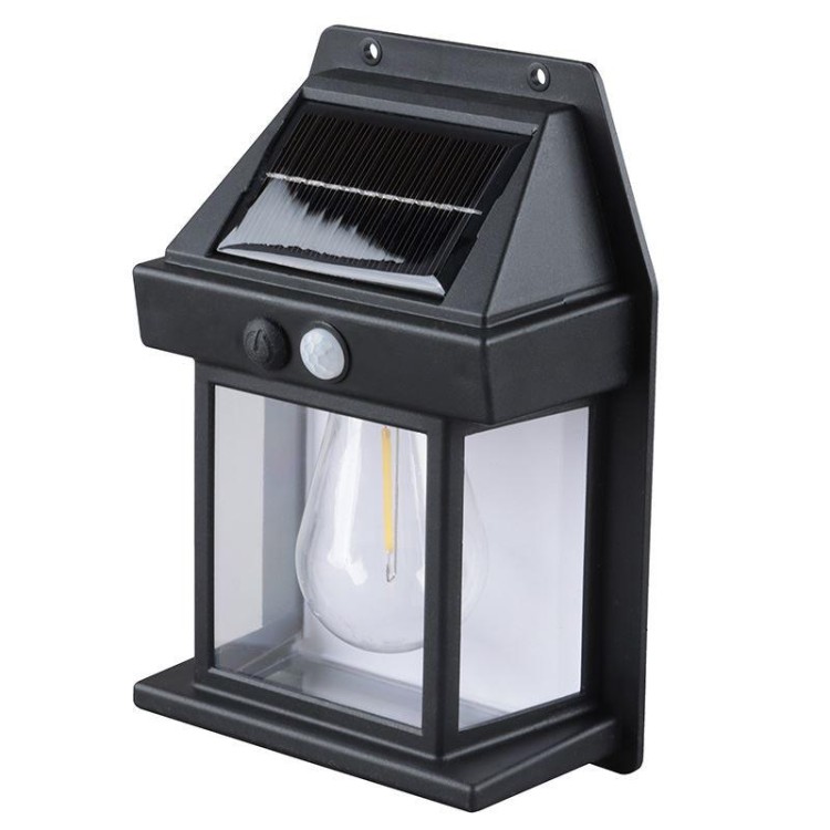 SOLIGHT WL918 LED Solární lucerna nástěnná, černá