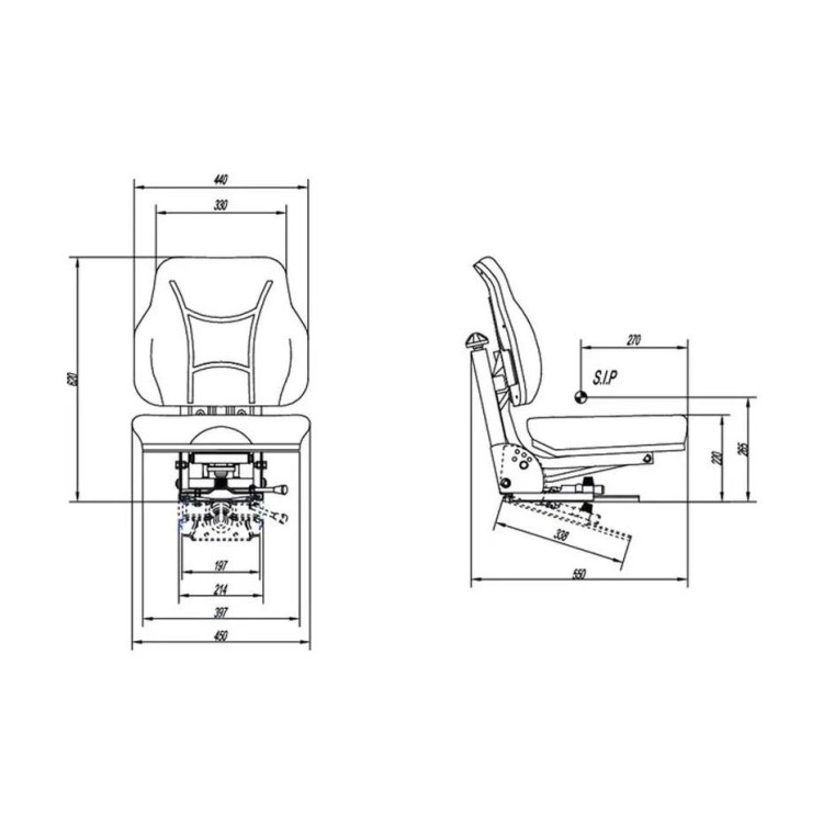 TS23000KR Sedadlo PVC, mechanicky odpružené