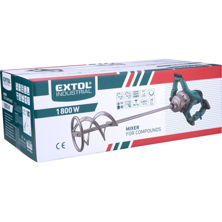 Extol 8790600 Míchadlo stavebních směsí, dvourychlostní, 1800W