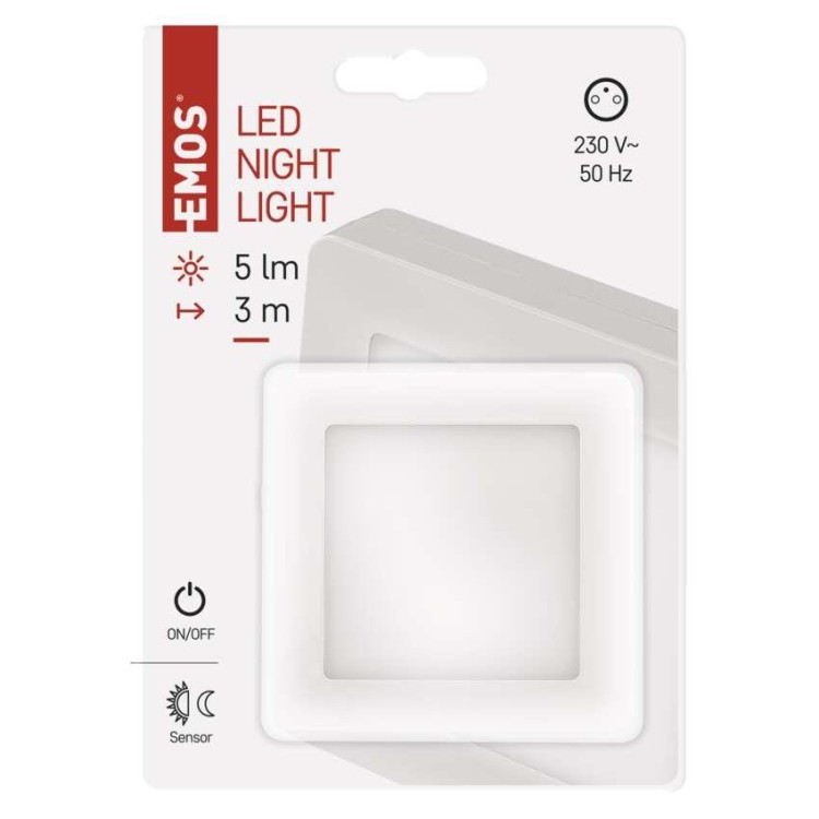 EMOS P3316 LED noční světlo P3316 s fotosenzorem do zásuvky