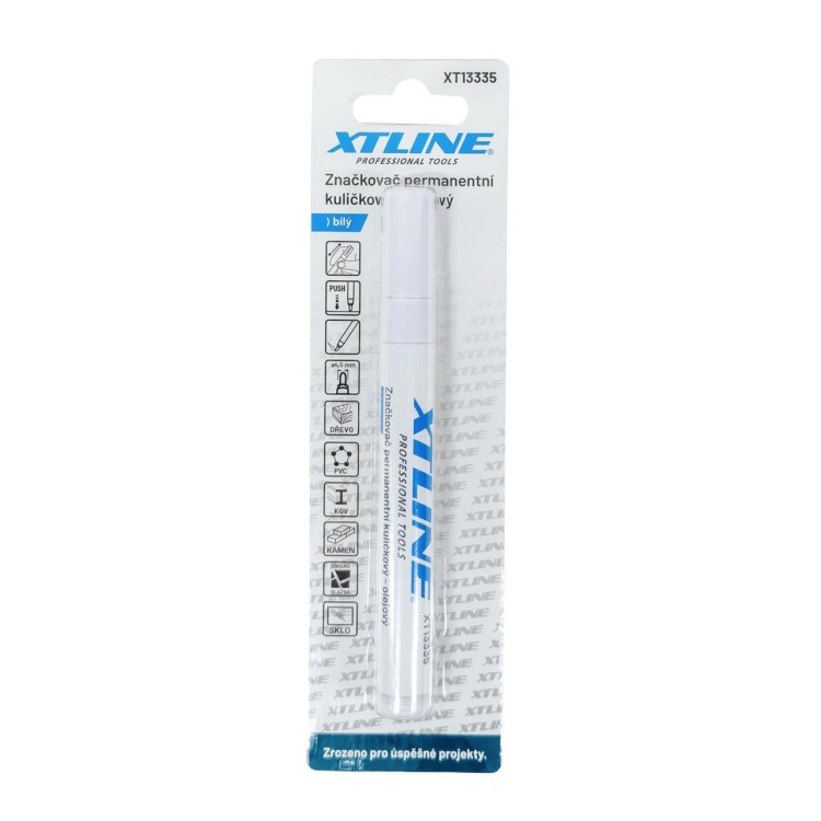 XTLINE XT13335 Značkovač permanentní kuličkový - olejový, bílý