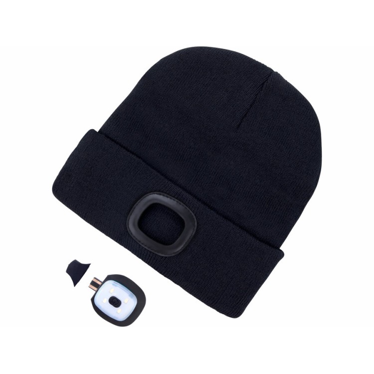 Extol Light 43199 Čepice s čelovkou 4x45lm, USB nabíjení, černá
