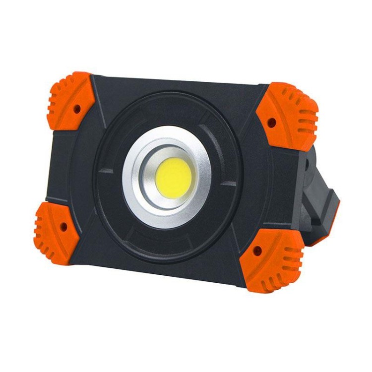 SOLIGHT LED reflektor 10W, přenosný, nabíjecí, 1000lm, oranžovo-černý
