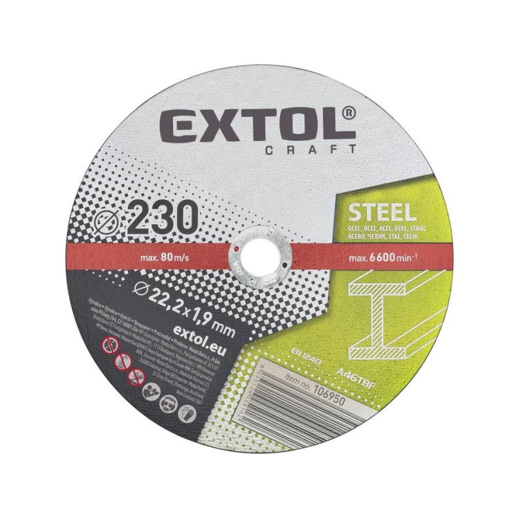 Extol 106950 Kotouč řezný na kov 230x1,9x22,2  5 ks