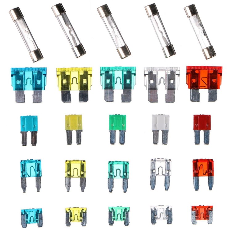 SIXTOL Sada nožových a skleněných automobilových pojistek MECHANIC FUSE SET 215